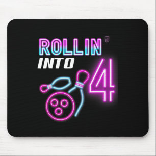 Rollin' Into 4 Geburtstagsparty Bowling Bday Party Mousepad