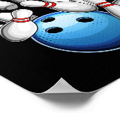 Rollin Into 6 Retro Bowling Birthday Party 6th Bir Poster (Ecke)