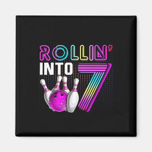 Rollin Into 7 Bowling Geburtstagsfeier 7. Geburtst Magnet