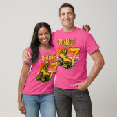 Rollin' Into 7 Roller 7Th Birthday Party Skating T-Shirt (Unisex)