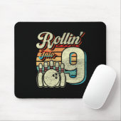 Rollin Into 9 Bowling Birthday Party 9th Birthday  Mousepad (Mit Mouse)