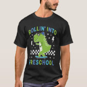 Rollin Into Preschool Dinosaur Back to School Boy T-Shirt (Vorderseite)