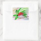 Rollin ladybug quadratischer aufkleber (Tasche)