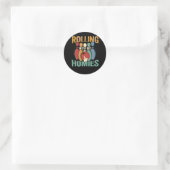 Rollin mit meinen Homes Retro Bowling Runder Aufkleber (Tasche)