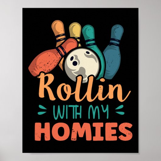 Rollin mit meiner Heimat Retro Bowling 2 Poster (Vorne)