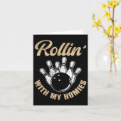 Rollin mit meiner Heimat Retro Bowling 5 Karte (Gelbe Blume)