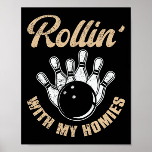 Rollin mit meiner Heimat Retro Bowling 5 Poster