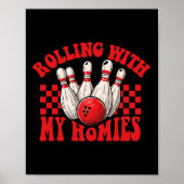 Rollin mit meiner Heimat Retro Bowling Funny Bowli Poster (Vorne)