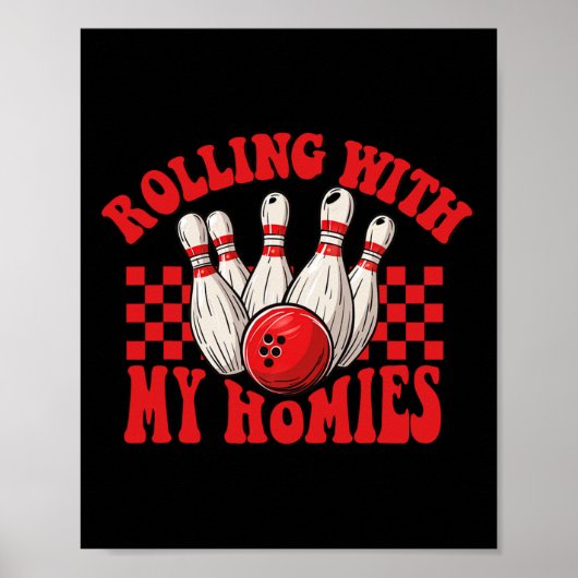 Rollin mit meiner Heimat Retro Bowling Funny Bowli Poster (Vorne)