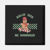 Rollin With My Doughmies Retro Gingerbread Man Ska Magnet (Vorne)