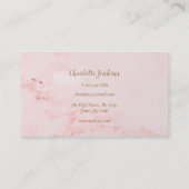 Rolling Button Baker Patisserie Elegant Rosa Marmo Visitenkarte (Rückseite)