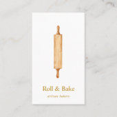 Rolling Button Bakery Koch Caterer Gold Script Visitenkarte (Vorderseite)