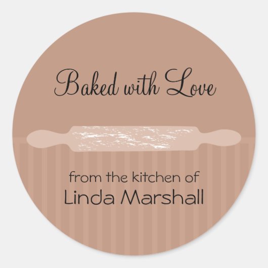 Rolling Button mit Mehl aus der Küche Runder Aufkleber (Vorderseite)