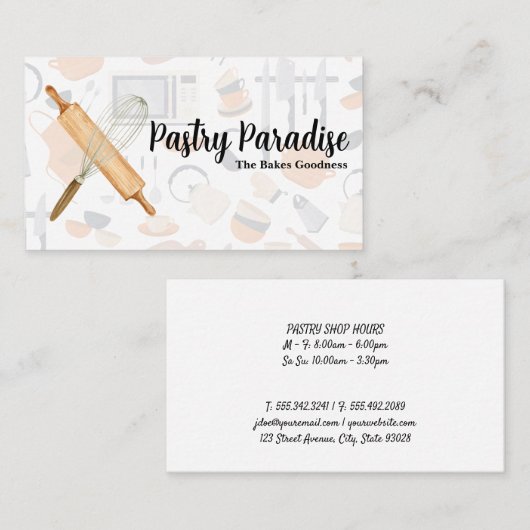 Rolling Button Whisk | Backen Visitenkarte (Vorne/Hinten)