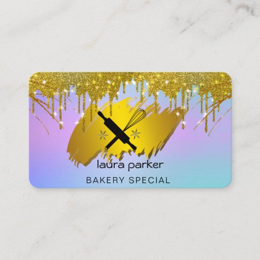 Rolling Button Whisk Bäckerei Konditorei Catering Visitenkarte (Vorderseite)