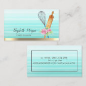 Rolling Button Whisk Stripe Ombre Bäckerei Visitenkarte (Vorne/Hinten)