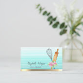 Rolling Button Whisk Stripe Ombre Bäckerei Visitenkarte (Stehend Vorderseite)