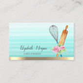 Rolling Button Whisk Stripe Ombre Bäckerei Visitenkarte (Vorderseite)