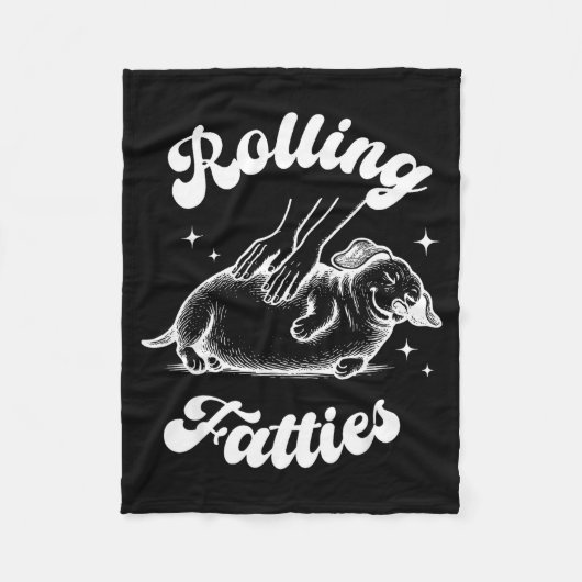 Rolling Fatties Dog Dachshund Weed Wiener Dog Love Fleecedecke (Vorderseite)