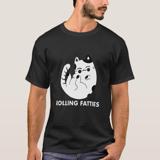 Rolling Fatties Katze Katze T-Shirt (Vorderseite)