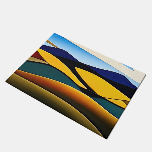 Rolling Hills of California Minimalistisch Landsch Fußmatte (Schrägansicht)