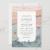 Rolling Hills Rustic Countryside QR Code Wedding Einladung (Vorderseite)