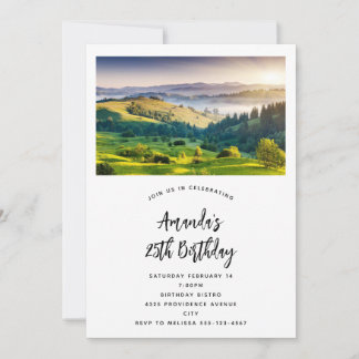 Rolling Hills Scenic Nature Foto Geburtstag Einladung