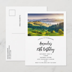 Rolling Hills Scenic Nature Foto Geburtstag Einladungspostkarte