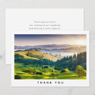 Rolling Hills Scenic Nature Foto Hochzeit Dankeskarte
