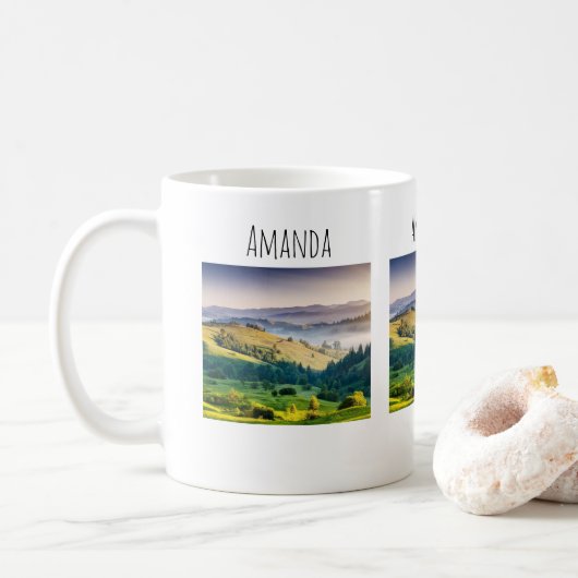 Rolling Hills Scenic Nature Foto Kaffeetasse (Mit Donut)