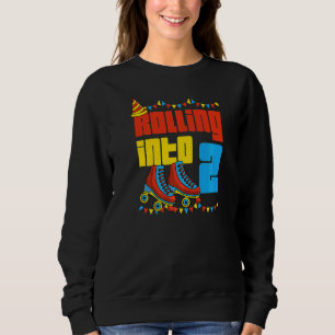 Rolling in 2 Roller Skate 2. Geburtstag Party Sup Sweatshirt