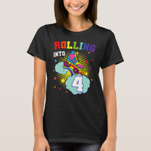 Rolling in 4 Roller Skate Geburtstag Skaten Bday T-Shirt