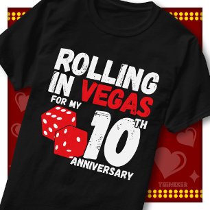 Rolling In Vegas 10. Hochzeitstag Lustiges Paar T-Shirt