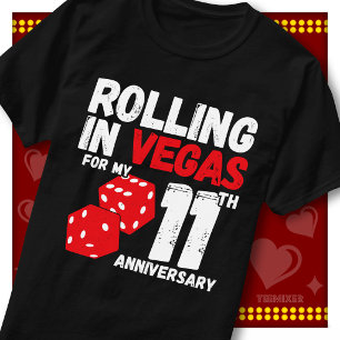 Rolling In Vegas 11. Hochzeitstag Lustiges Paar T-Shirt