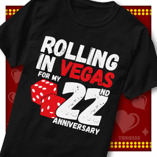 Rolling In Vegas 22. Hochzeitstag Lustiges Paar T-Shirt