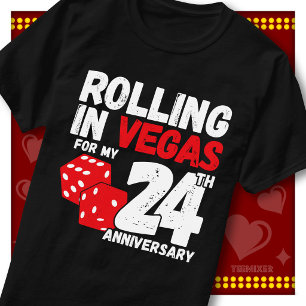 Rolling In Vegas 24. Hochzeitstag Lustiges Paar T-Shirt