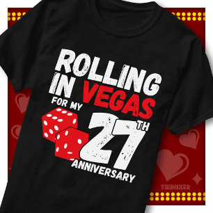 Rolling In Vegas 27. Hochzeitstag Lustiges Paar T-Shirt