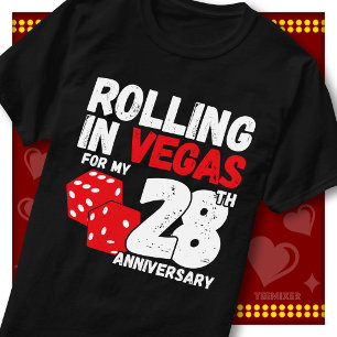 Rolling In Vegas 28. Hochzeitstag Lustiges Paar T-Shirt