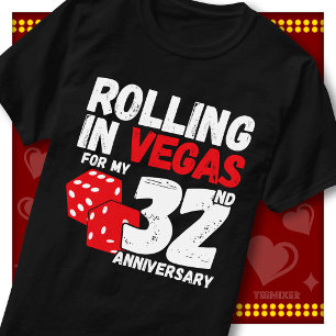 Rolling In Vegas 32. Hochzeitstag Lustiges Paar T-Shirt