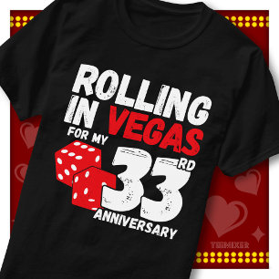 Rolling In Vegas 33. Hochzeitstag Lustiges Paar T-Shirt