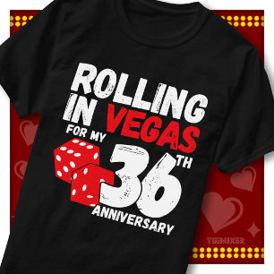 Rolling In Vegas 36. Hochzeitstag Lustiges Paar T-Shirt