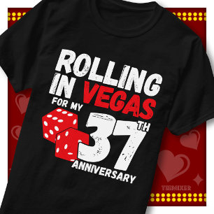 Rolling In Vegas 37. Hochzeitstag Lustiges Paar T-Shirt