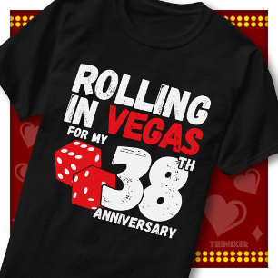 Rolling In Vegas 38. Hochzeitstag Lustiges Paar T-Shirt