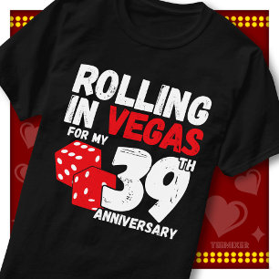 Rolling In Vegas 39. Hochzeitstag Lustiges Paar T-Shirt