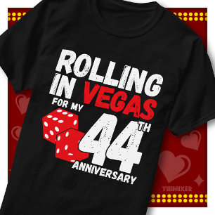 Rolling In Vegas 44. Hochzeitstag Lustiges Paar T-Shirt