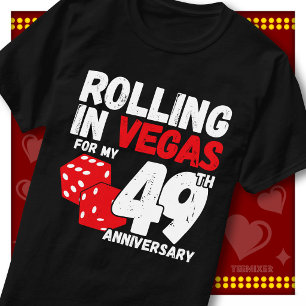 Rolling In Vegas 49. Hochzeitstag Lustiges Paar T-Shirt
