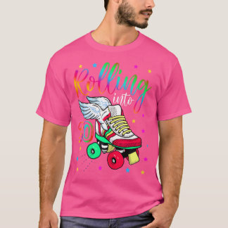 Rolling Into 10 Cool 10Th Birthday Roller Skating T-Shirt