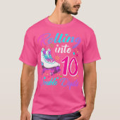 Rolling Into 10 Double Digits Roller Skates 10Th B T-Shirt (Vorderseite)