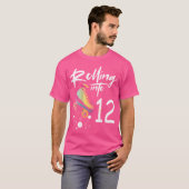 Rolling Into 12 Backprint Roller Skating Birthday T-Shirt (Vorne ganz)