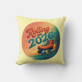 Rolling Into 2026 Retro Decorative Pillow Kissen
